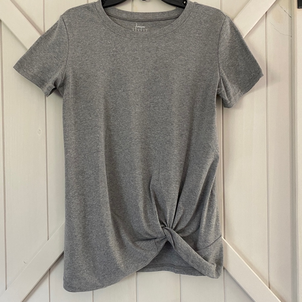 Crewneck Casual Loose Tops Twist Knot Tunics Summer Blouses Tee